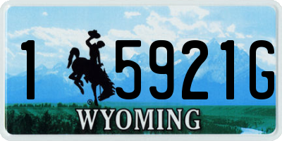 WY license plate 15921G