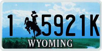 WY license plate 15921K