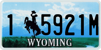 WY license plate 15921M