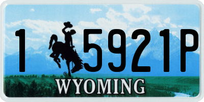 WY license plate 15921P