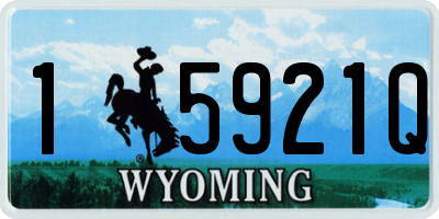 WY license plate 15921Q