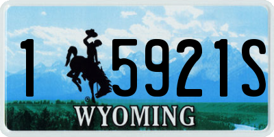 WY license plate 15921S