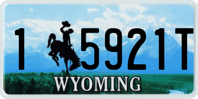 WY license plate 15921T