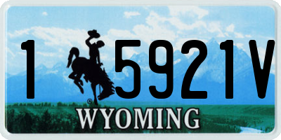 WY license plate 15921V
