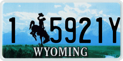 WY license plate 15921Y