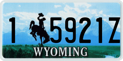 WY license plate 15921Z