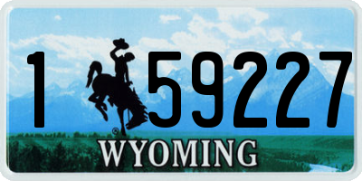 WY license plate 159227