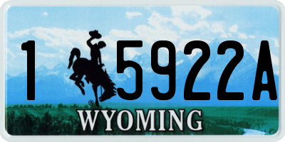WY license plate 15922A