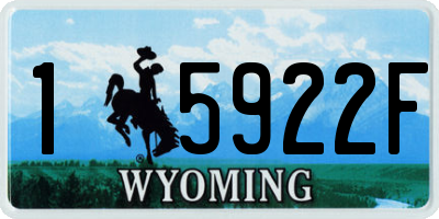 WY license plate 15922F