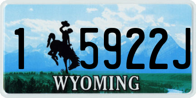 WY license plate 15922J