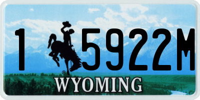 WY license plate 15922M