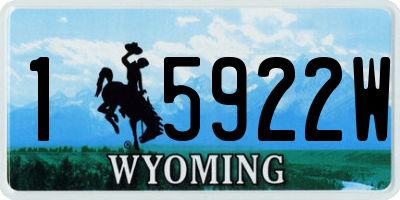 WY license plate 15922W