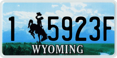 WY license plate 15923F