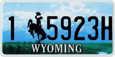WY license plate 15923H