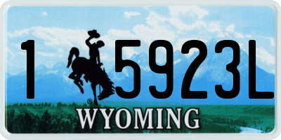 WY license plate 15923L
