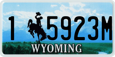 WY license plate 15923M