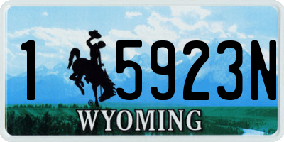 WY license plate 15923N