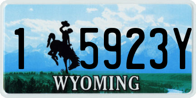 WY license plate 15923Y