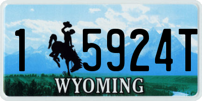 WY license plate 15924T