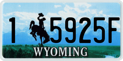 WY license plate 15925F
