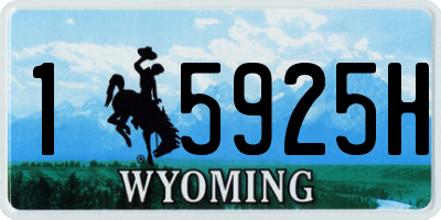 WY license plate 15925H