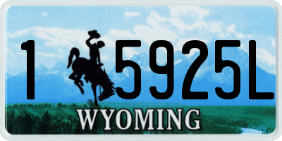 WY license plate 15925L