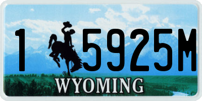 WY license plate 15925M