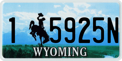 WY license plate 15925N