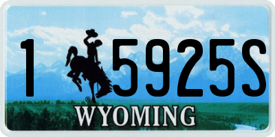 WY license plate 15925S