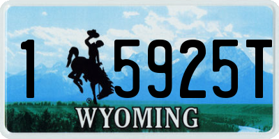 WY license plate 15925T
