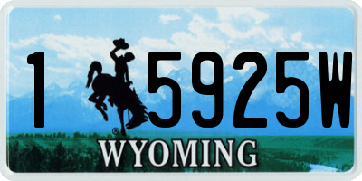 WY license plate 15925W