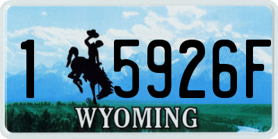 WY license plate 15926F