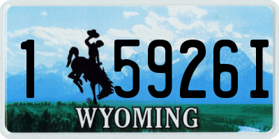 WY license plate 15926I