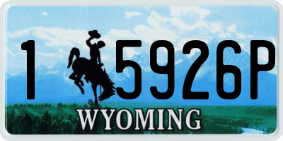 WY license plate 15926P