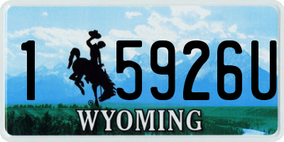 WY license plate 15926U