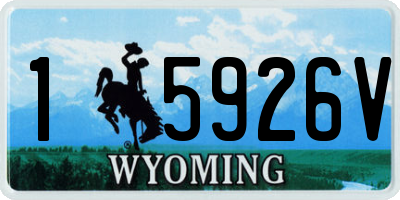 WY license plate 15926V