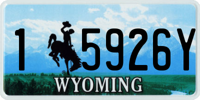 WY license plate 15926Y