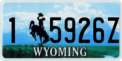 WY license plate 15926Z