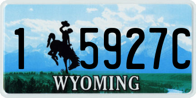 WY license plate 15927C