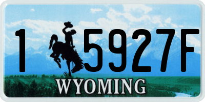 WY license plate 15927F