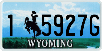 WY license plate 15927G