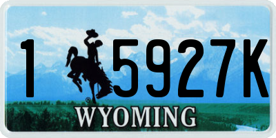 WY license plate 15927K