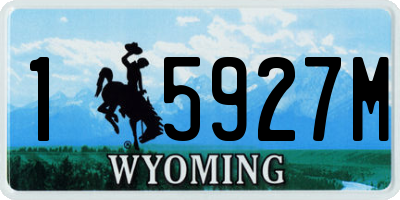 WY license plate 15927M