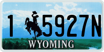 WY license plate 15927N