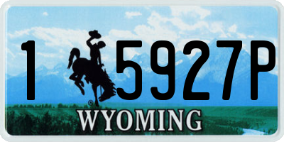 WY license plate 15927P