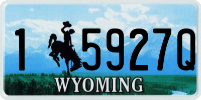 WY license plate 15927Q