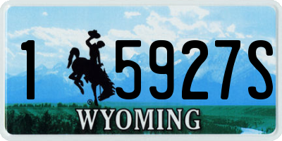 WY license plate 15927S