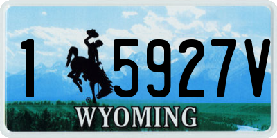 WY license plate 15927V