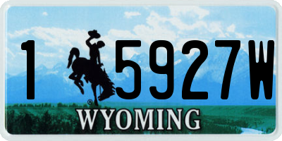 WY license plate 15927W