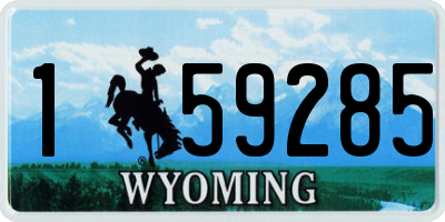 WY license plate 159285